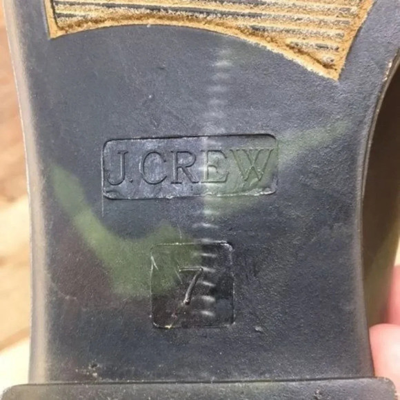 J. Crew Black Green Swirl Rubber Chelsea Boots Womens 7 Slip On Ankle Bootie - Picture 10 of 12